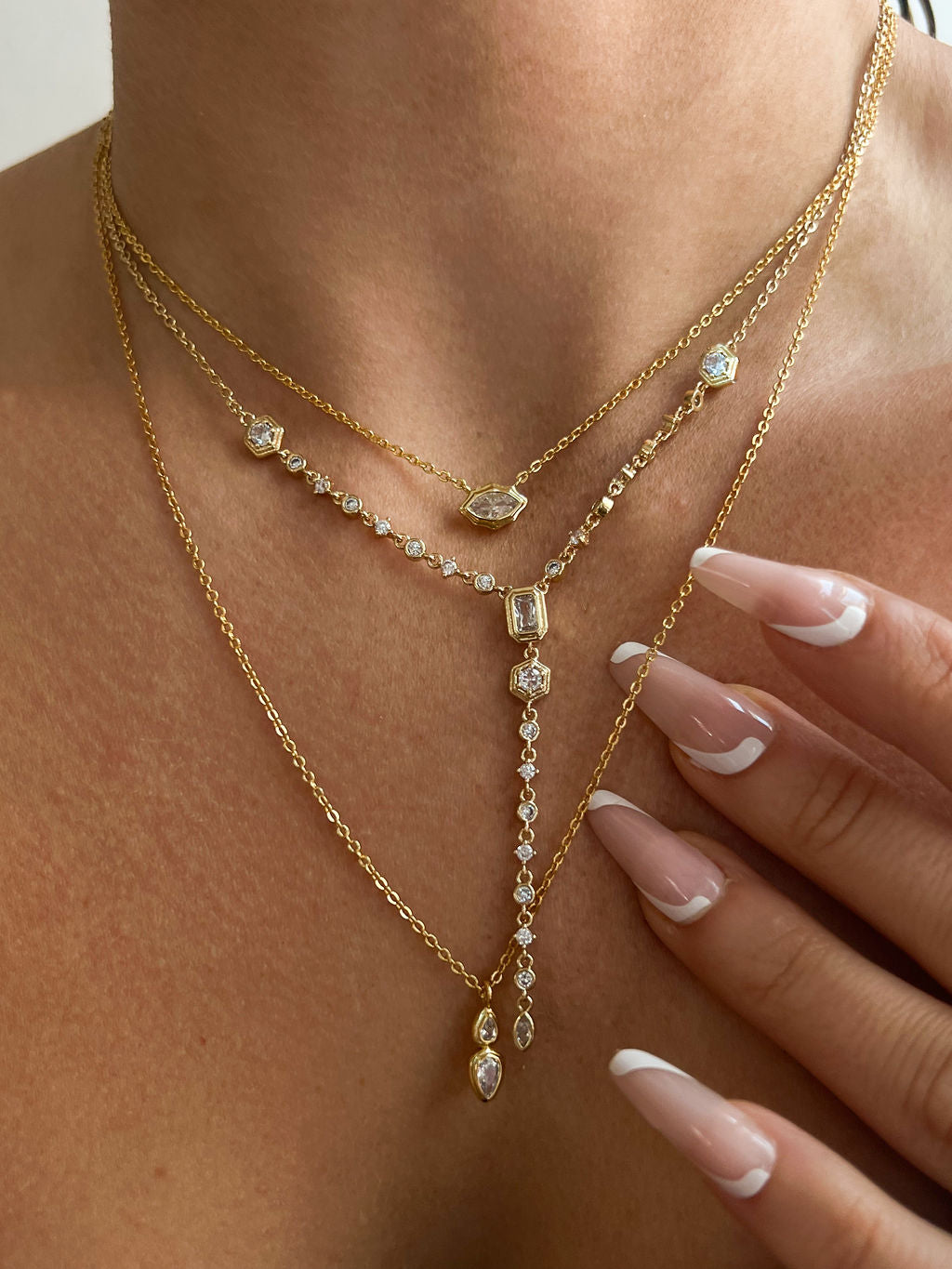 Stellar Bezel Charm Necklace Set - Silver — alternate view 2