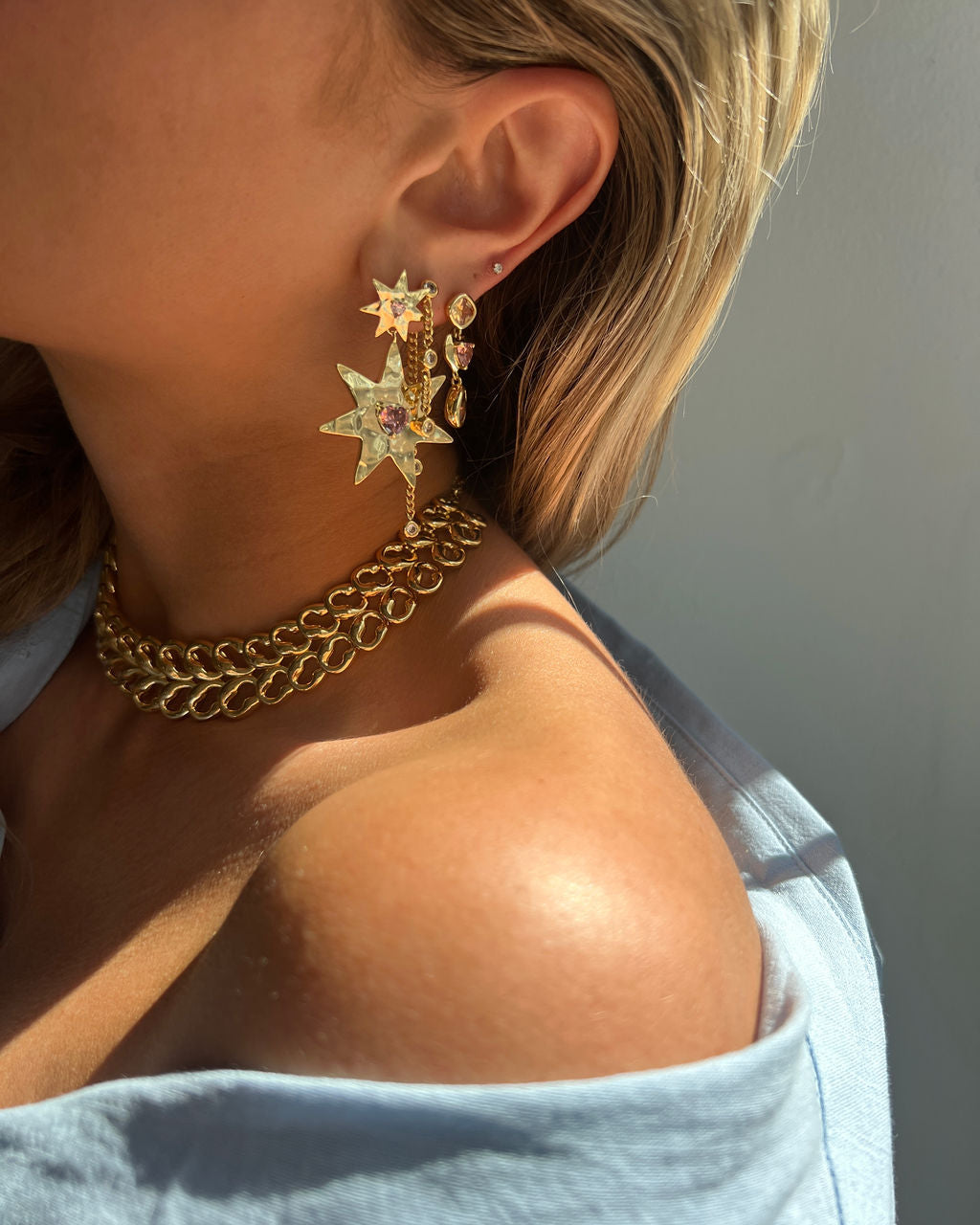 Starry Stud Statement Earrings — alternate view 2
