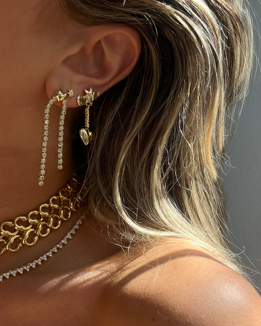Molten Heart Studs Set - Earrings — alternate angle