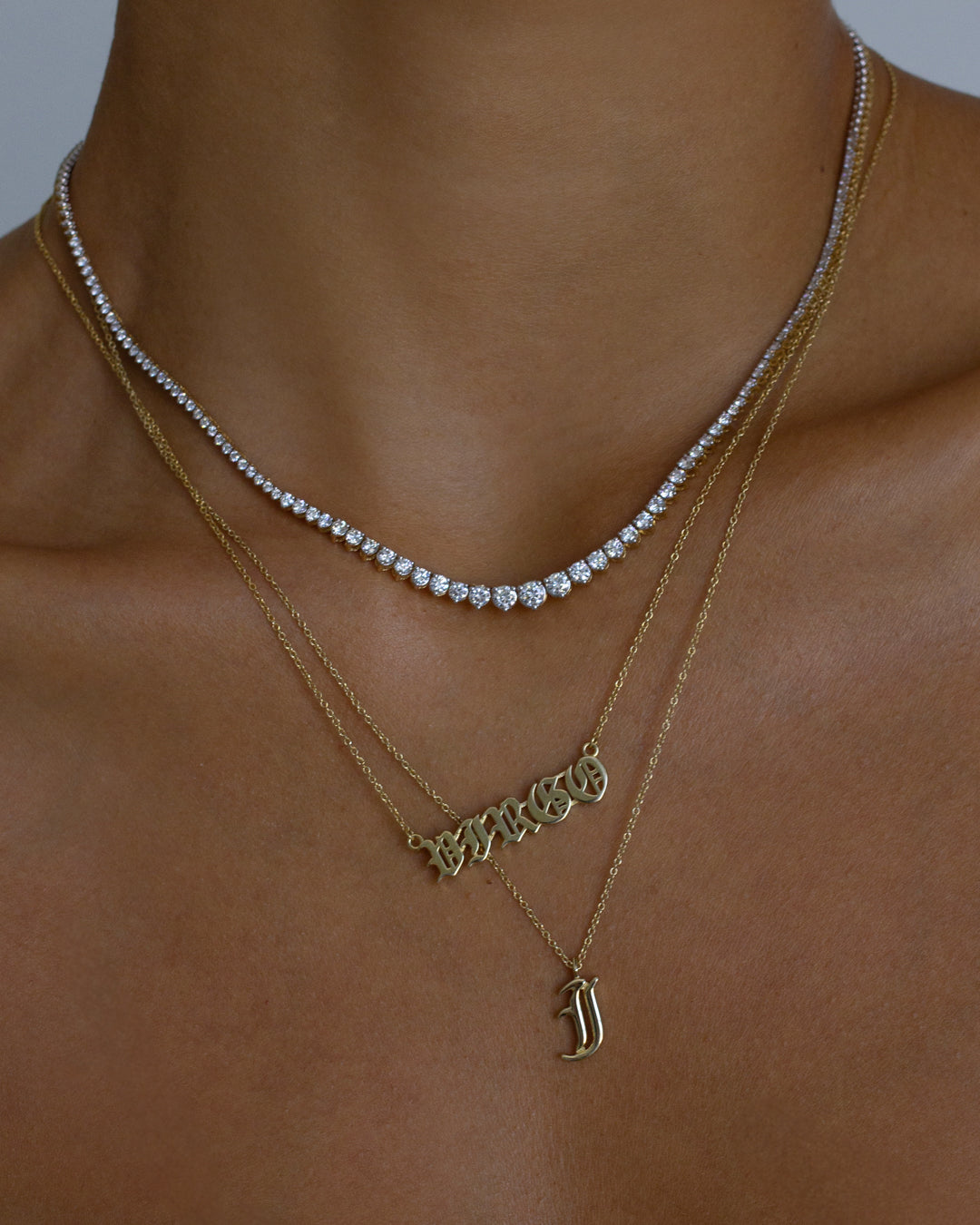 Graduated Tennis Necklace — alternate angle 2