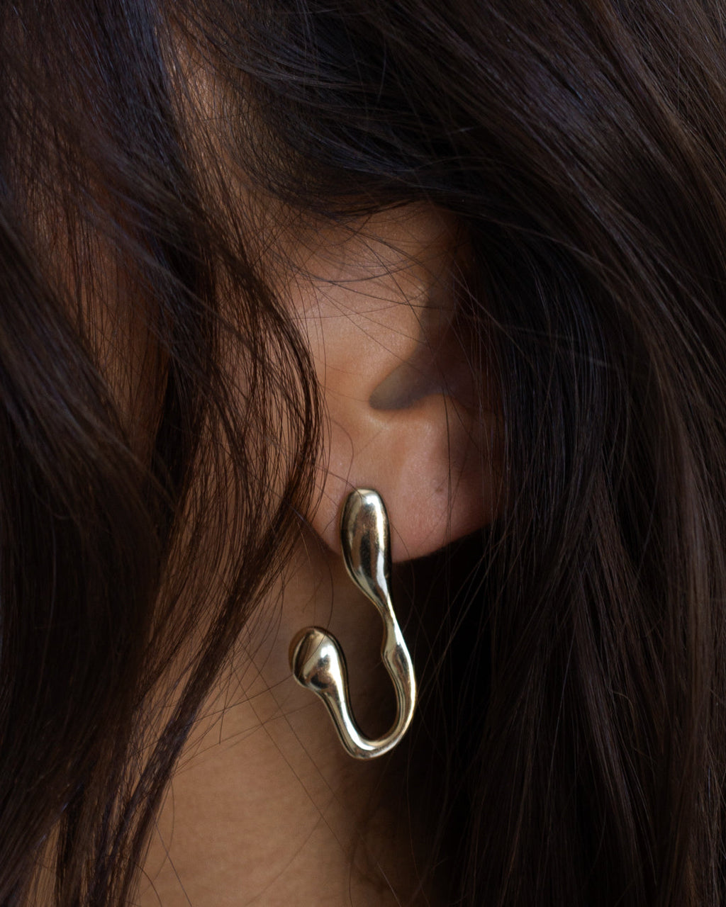 Goopy Letter Initial Earrings — alternate view 2