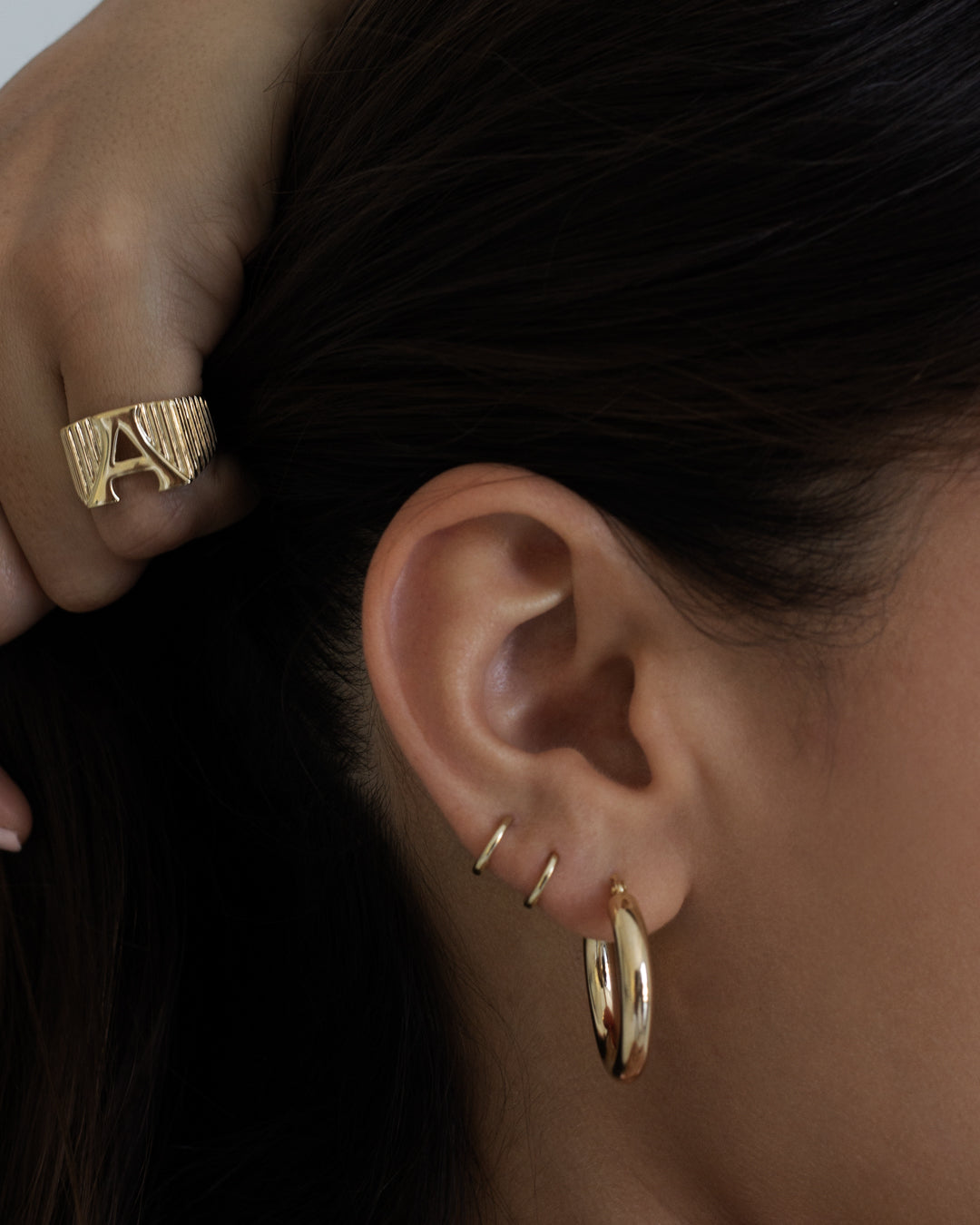 Tiniest Timeless Huggies - Earrings — alternate angle