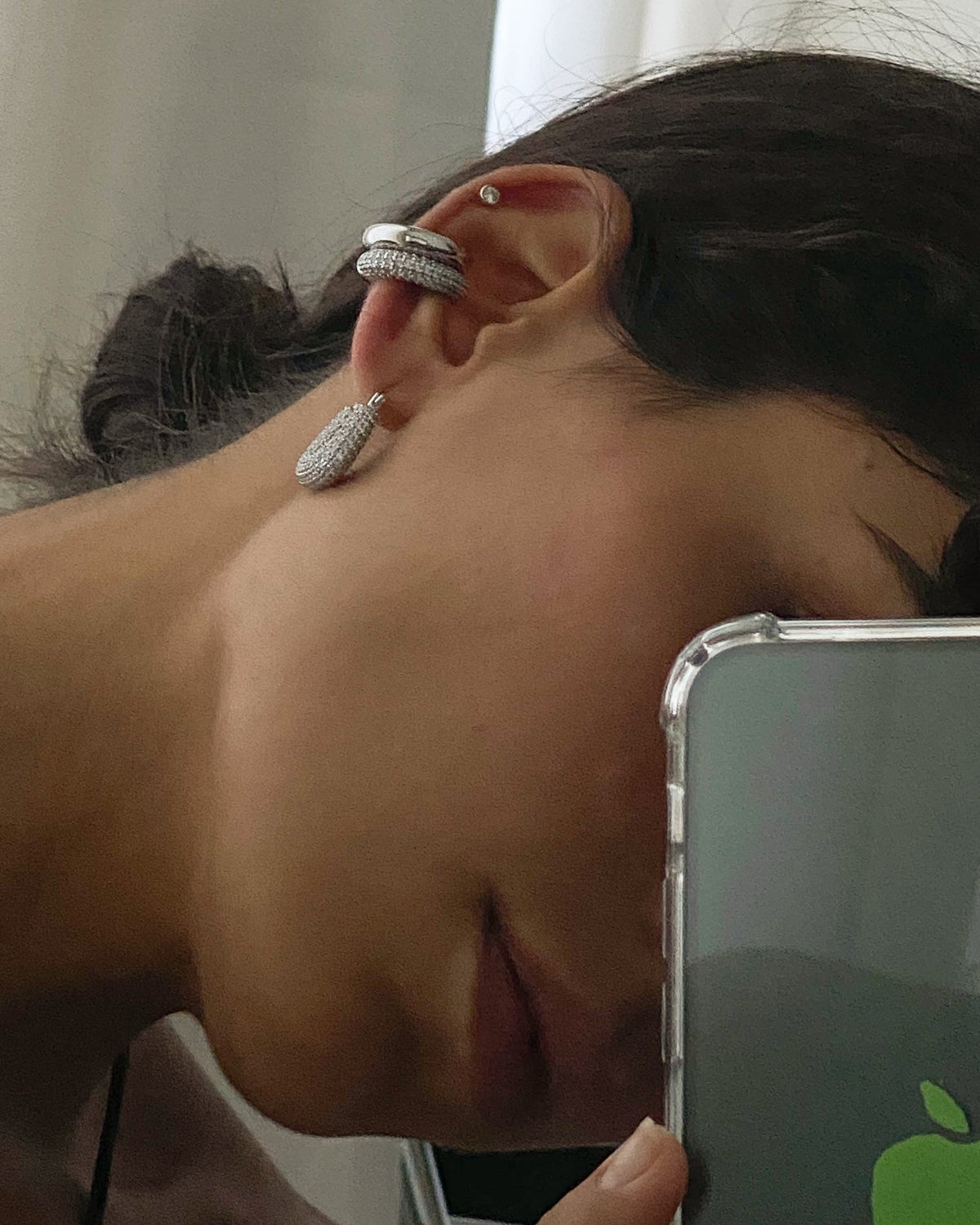 Amalfi Ear Cuff - Silver - Earrings — another angle