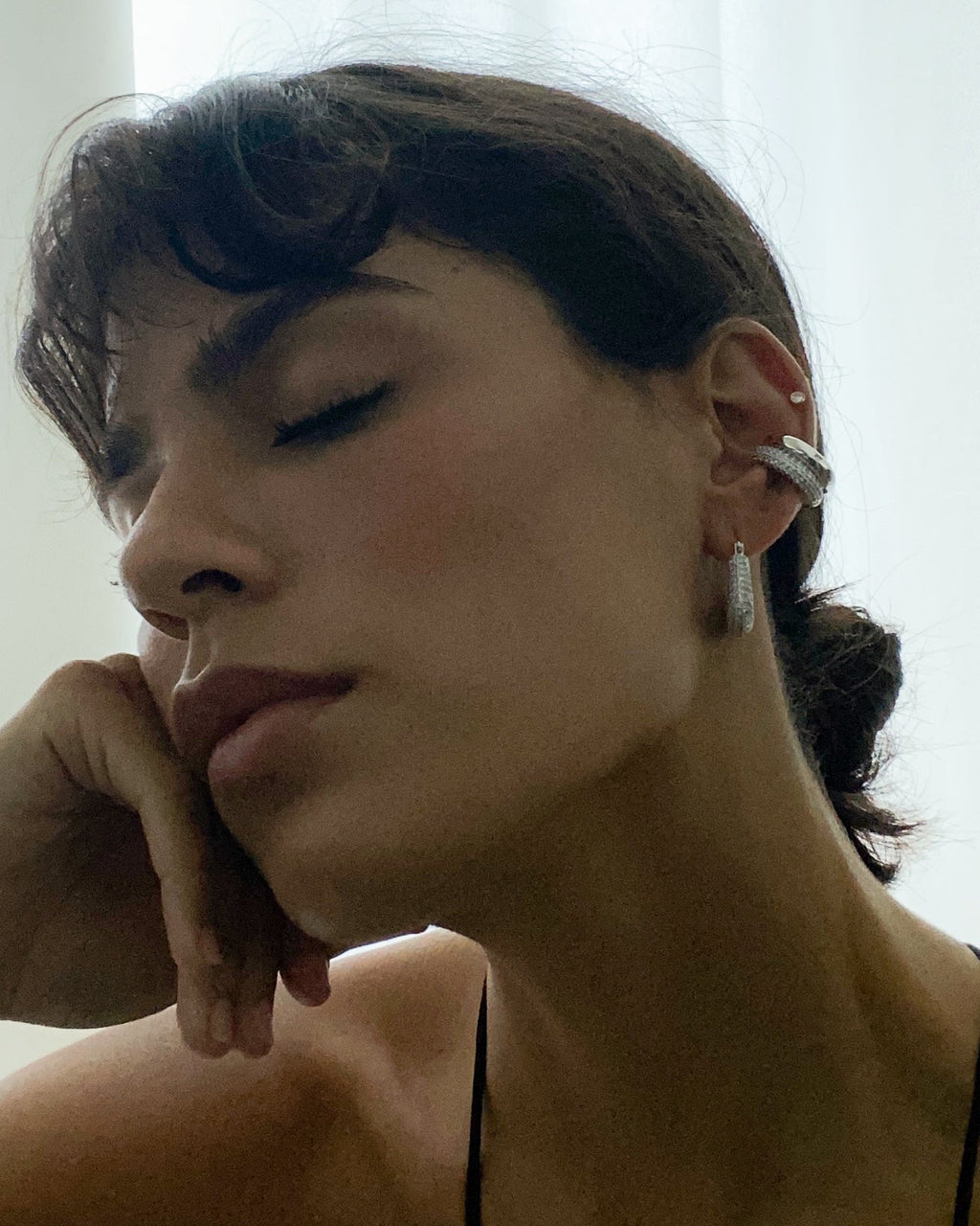 Pavé Amalfi Ear Cuff - Silver - Earrings — detail view 2