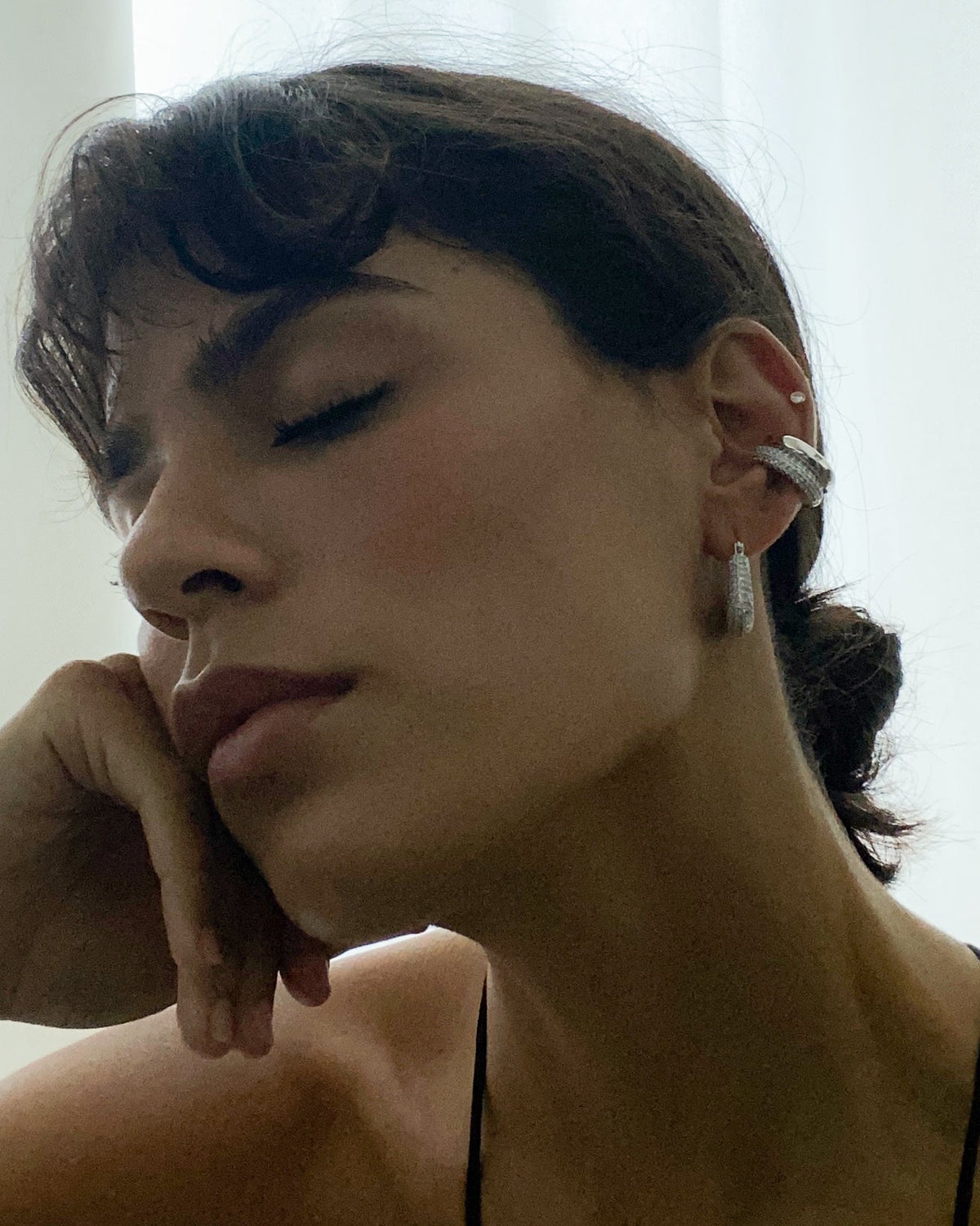 Pavé Amalfi Ear Cuff - Silver - Earrings — detail view 2