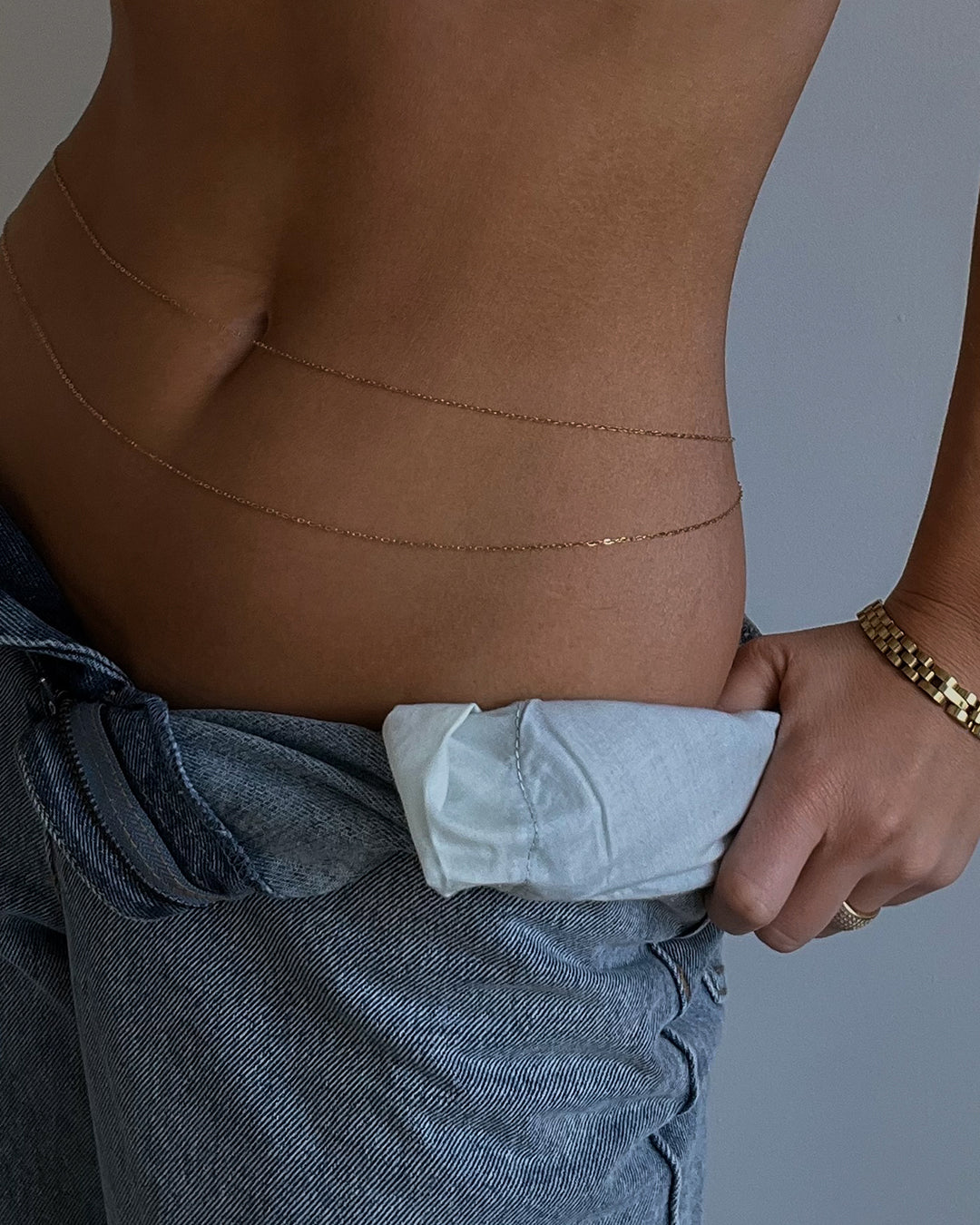 Take Me to the Bungalows Belly Chain - Silver — alternate view