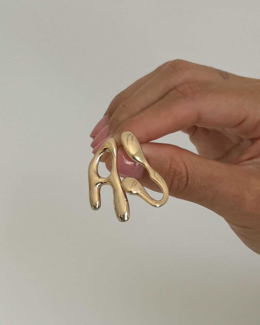 Goopy Letter Initial Earrings — detail view