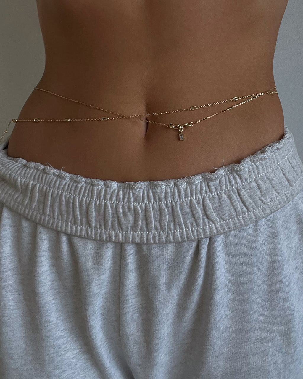 Sunrise on South Beach Belly Chain Set - Silver — another angle 2