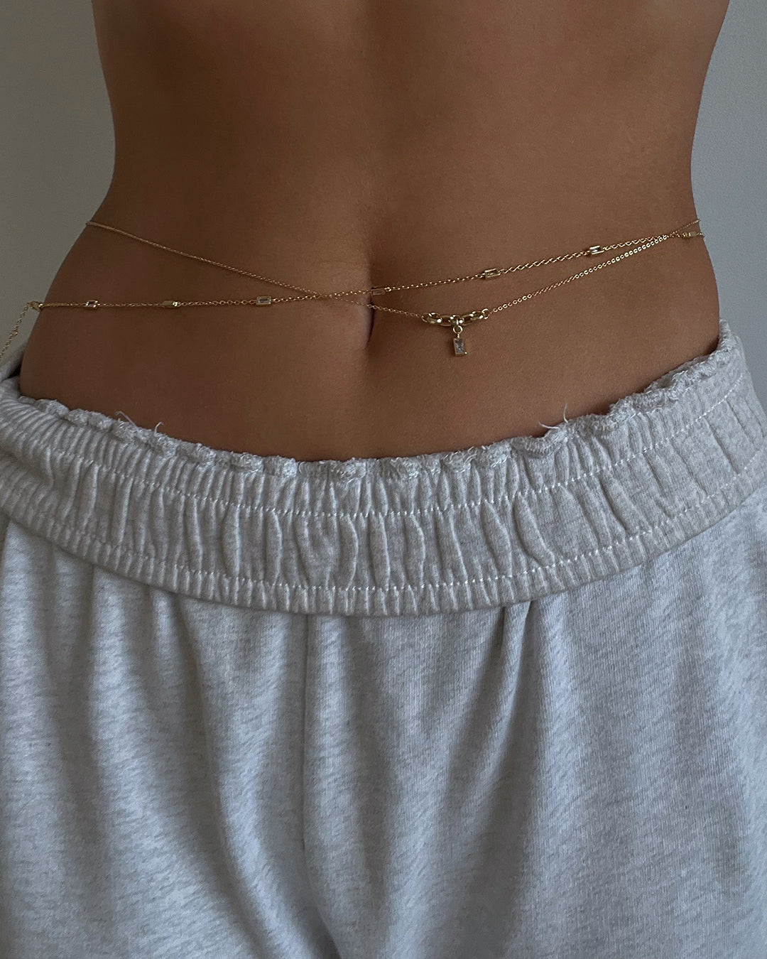 Sunrise on South Beach Belly Chain Set - Silver — another angle 2