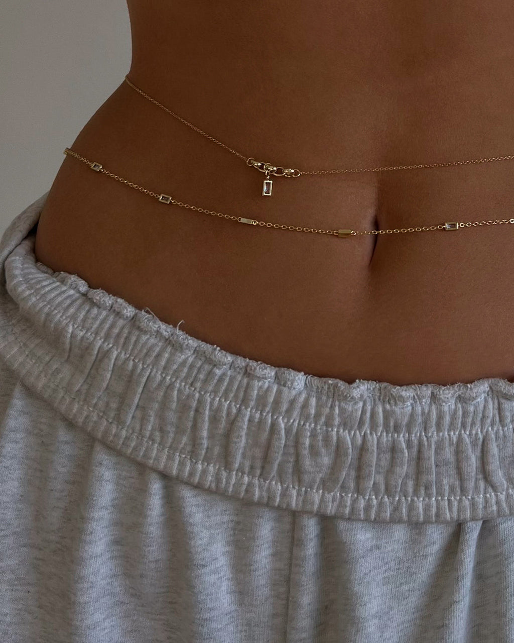 Sunrise on South Beach Belly Chain Set - Silver — another angle