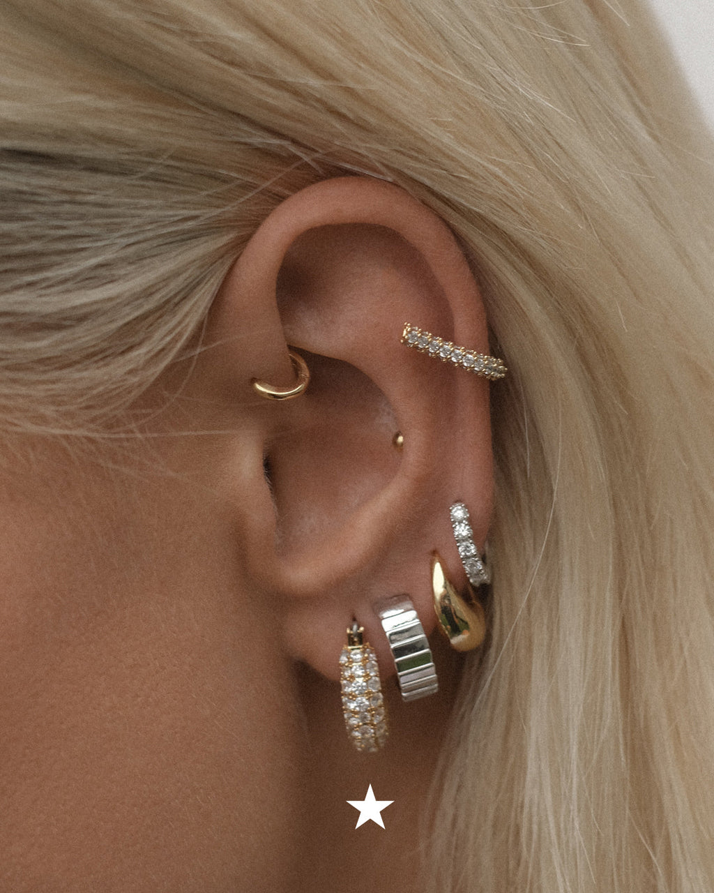 Pavé Giselle Hoops - Gold — alternate view 2