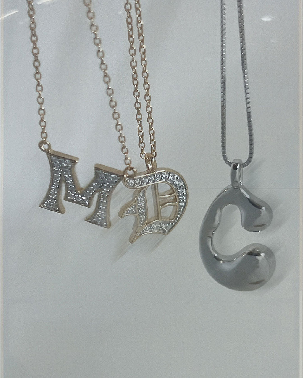 Goopy Letter Initial Charm Necklace — alternate view 2