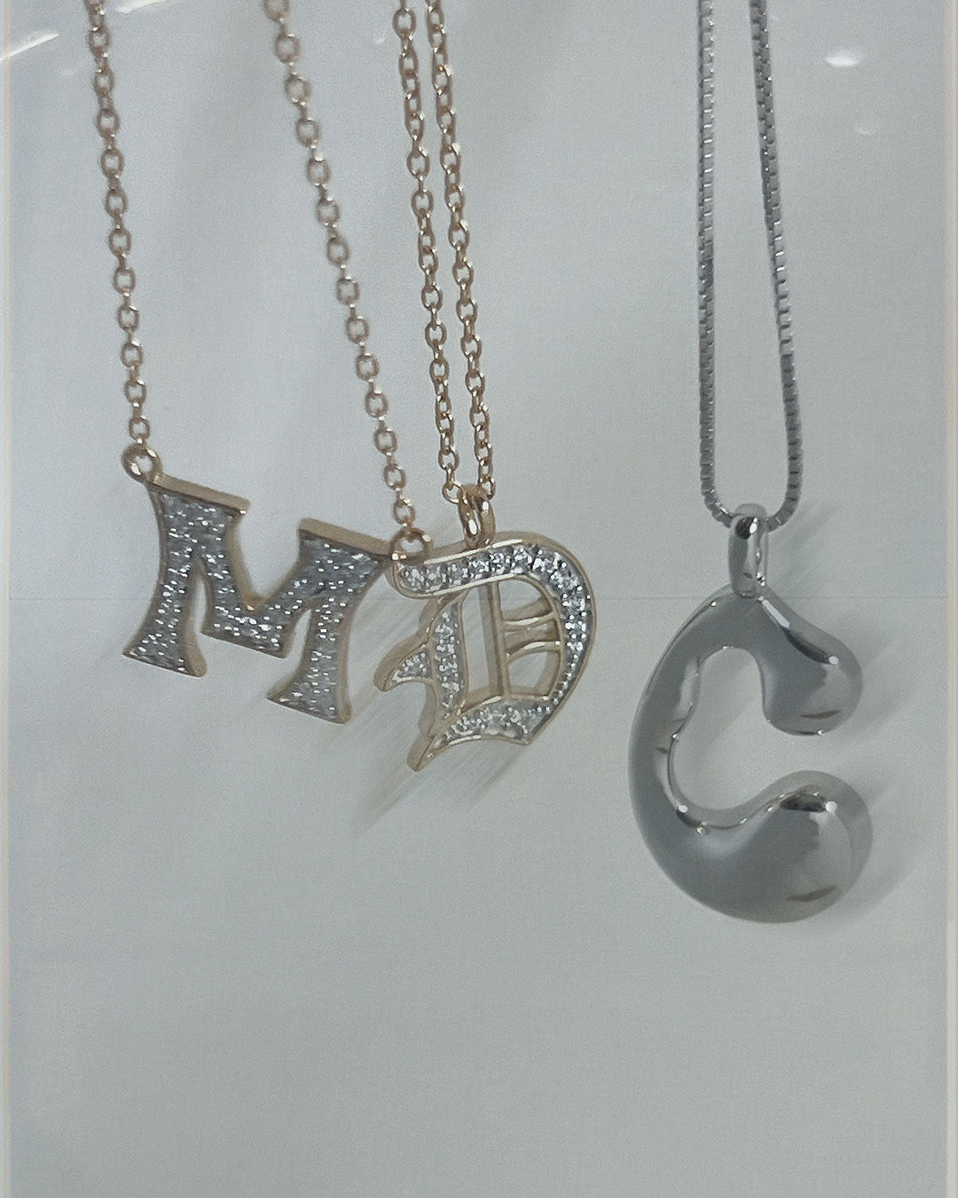 Goopy Letter Initial Charm Necklace — alternate view 2