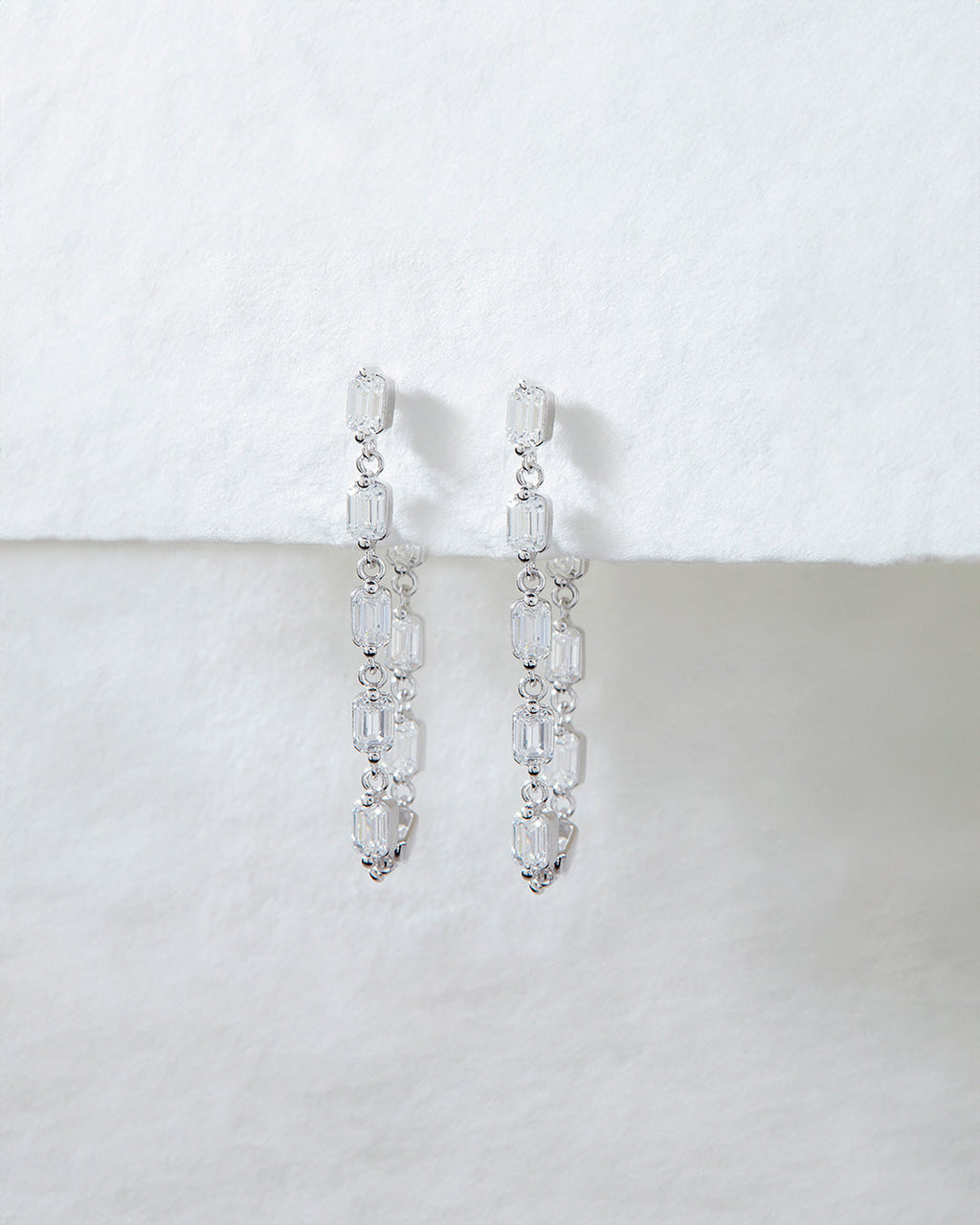 Emerald Cut Ballier Studs - Earrings — alternate view