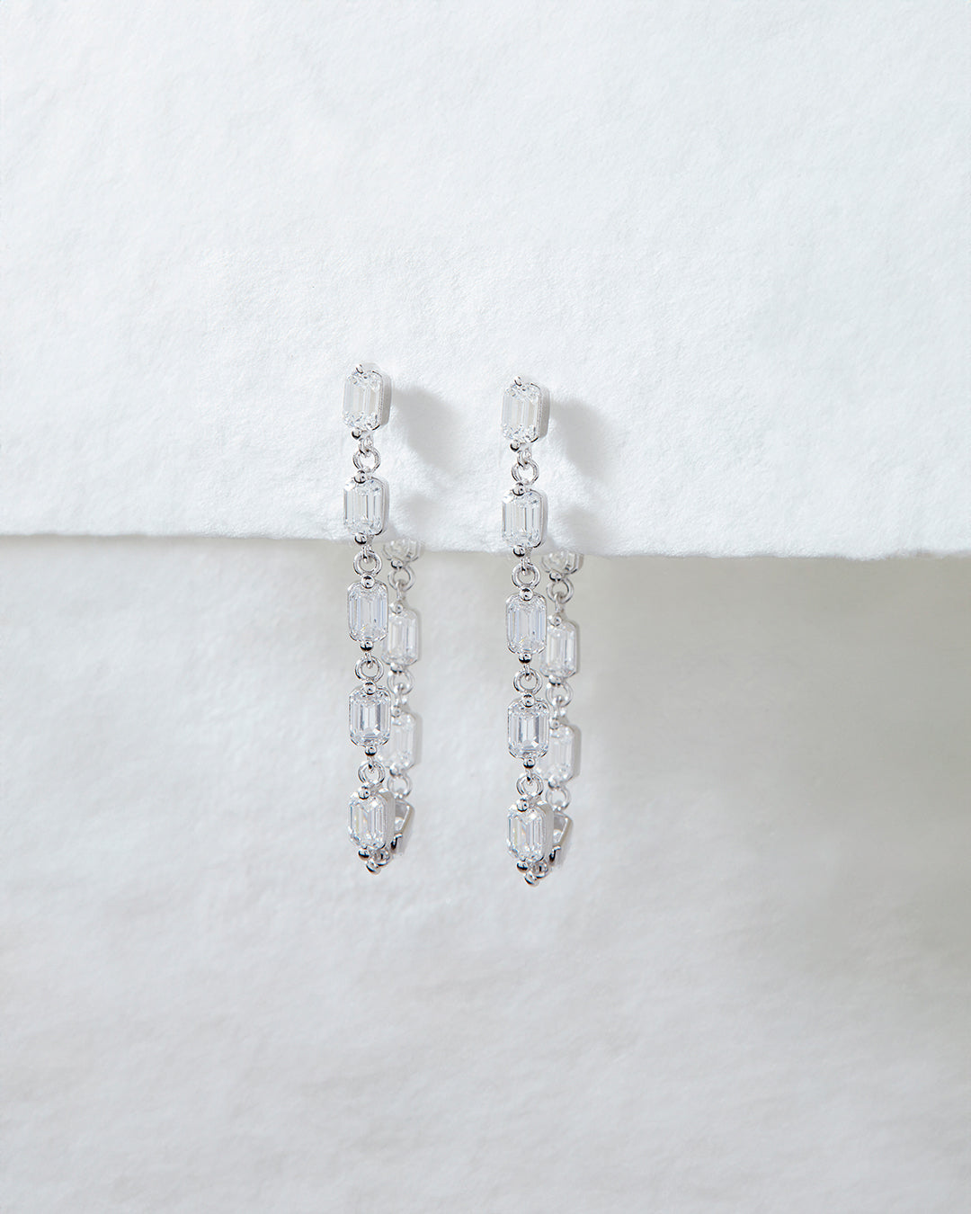 Emerald Cut Ballier Studs - Earrings — alternate view