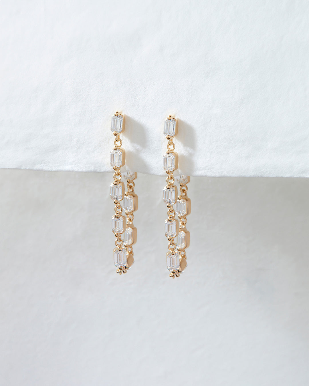 Emerald Cut Ballier Studs - Earrings