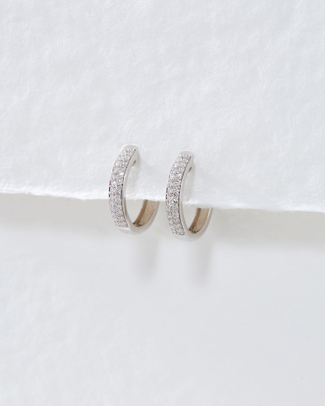 Super Shimmer Diamond Hoops (16.5mm) — detail view