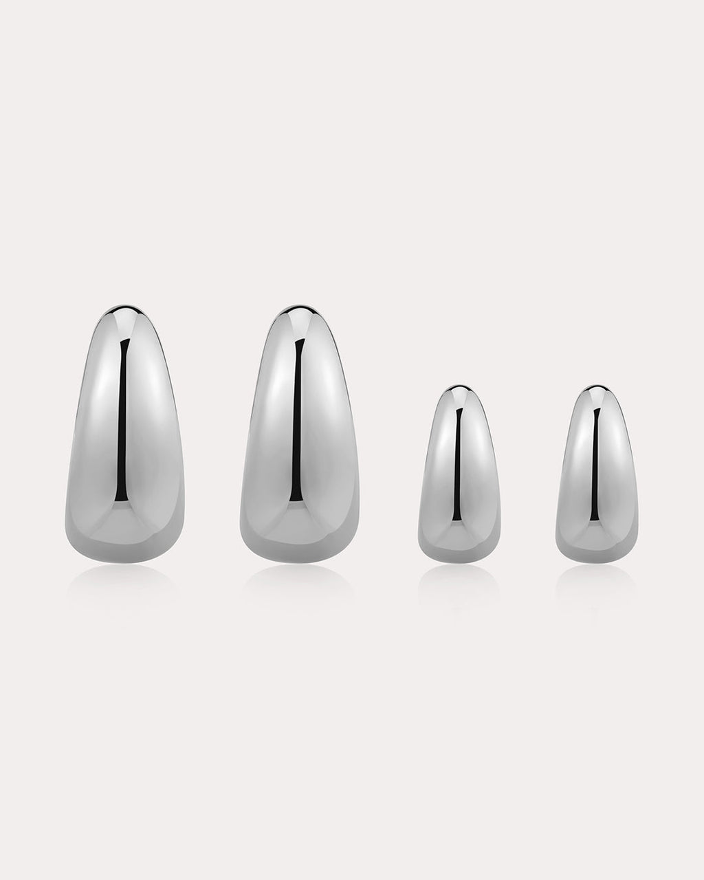 Classic Claw Hoops Set in Silver — alternate view