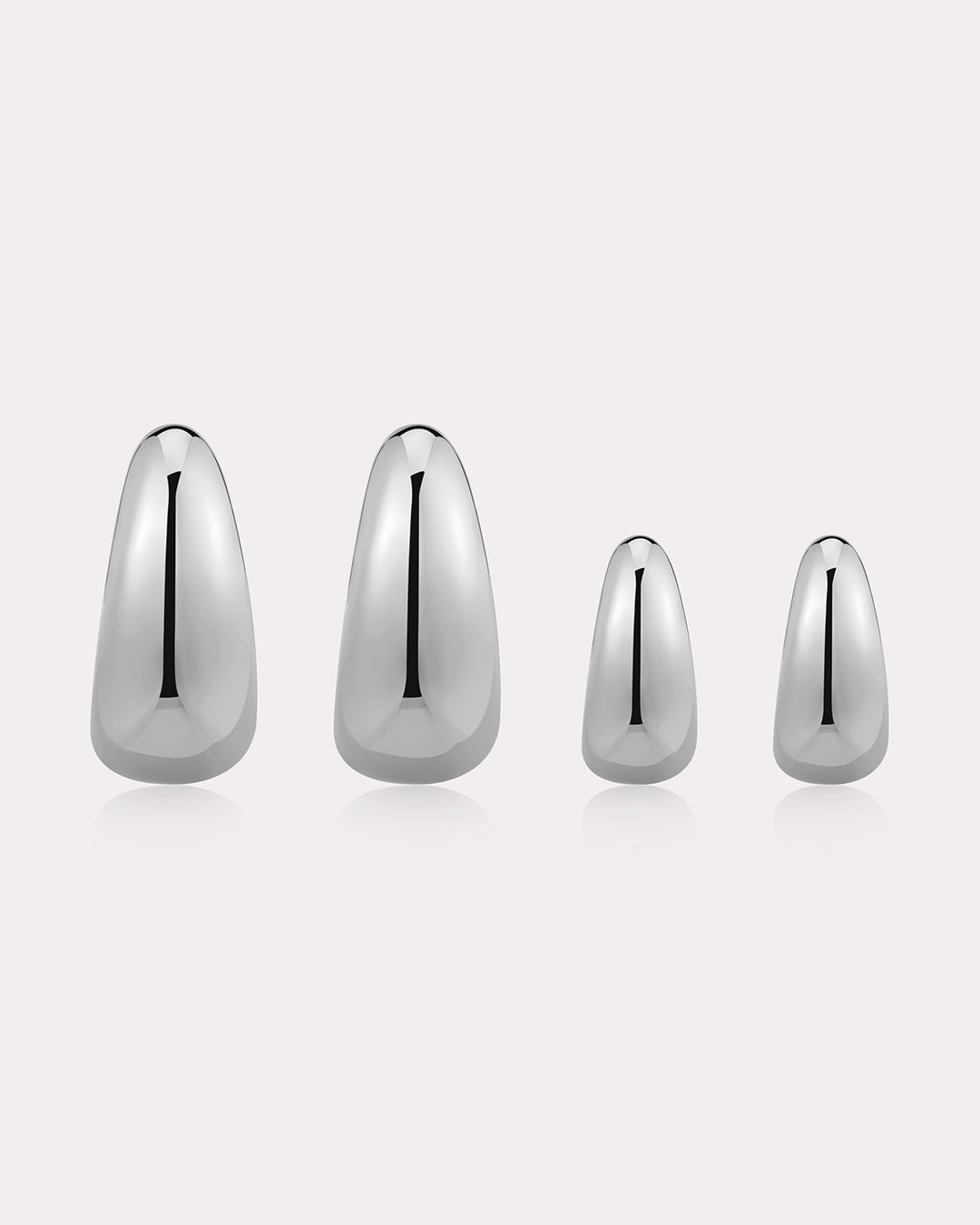 Classic Claw Hoops Set in Silver — alternate view