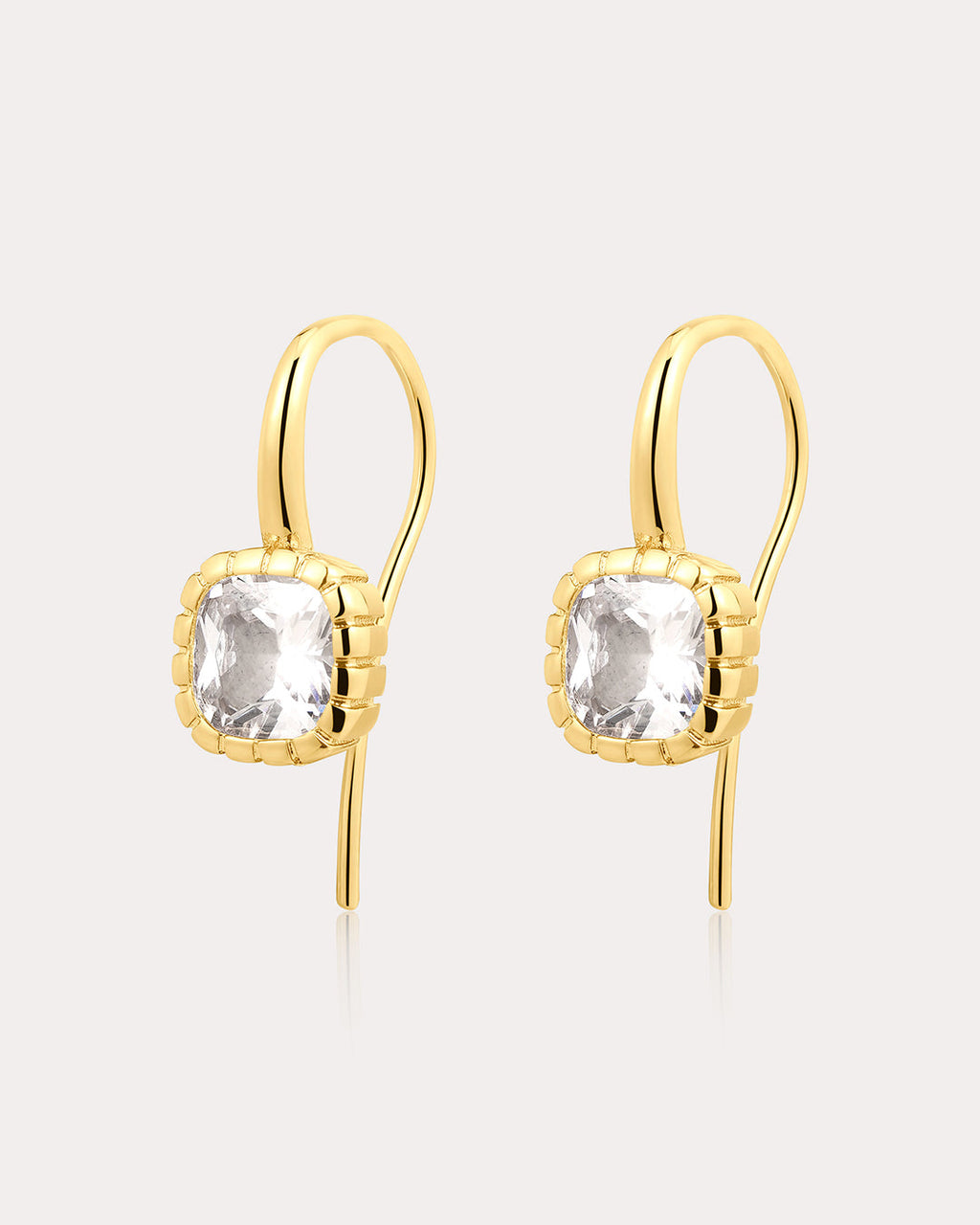 Classique Cushion Hook Earrings in Gold
