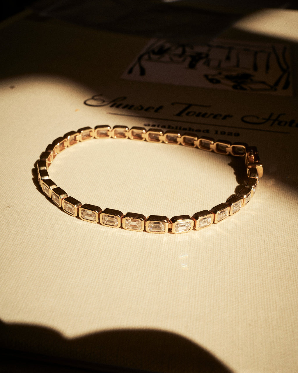 Emerald Bezel Tennis Bracelet — alternate view