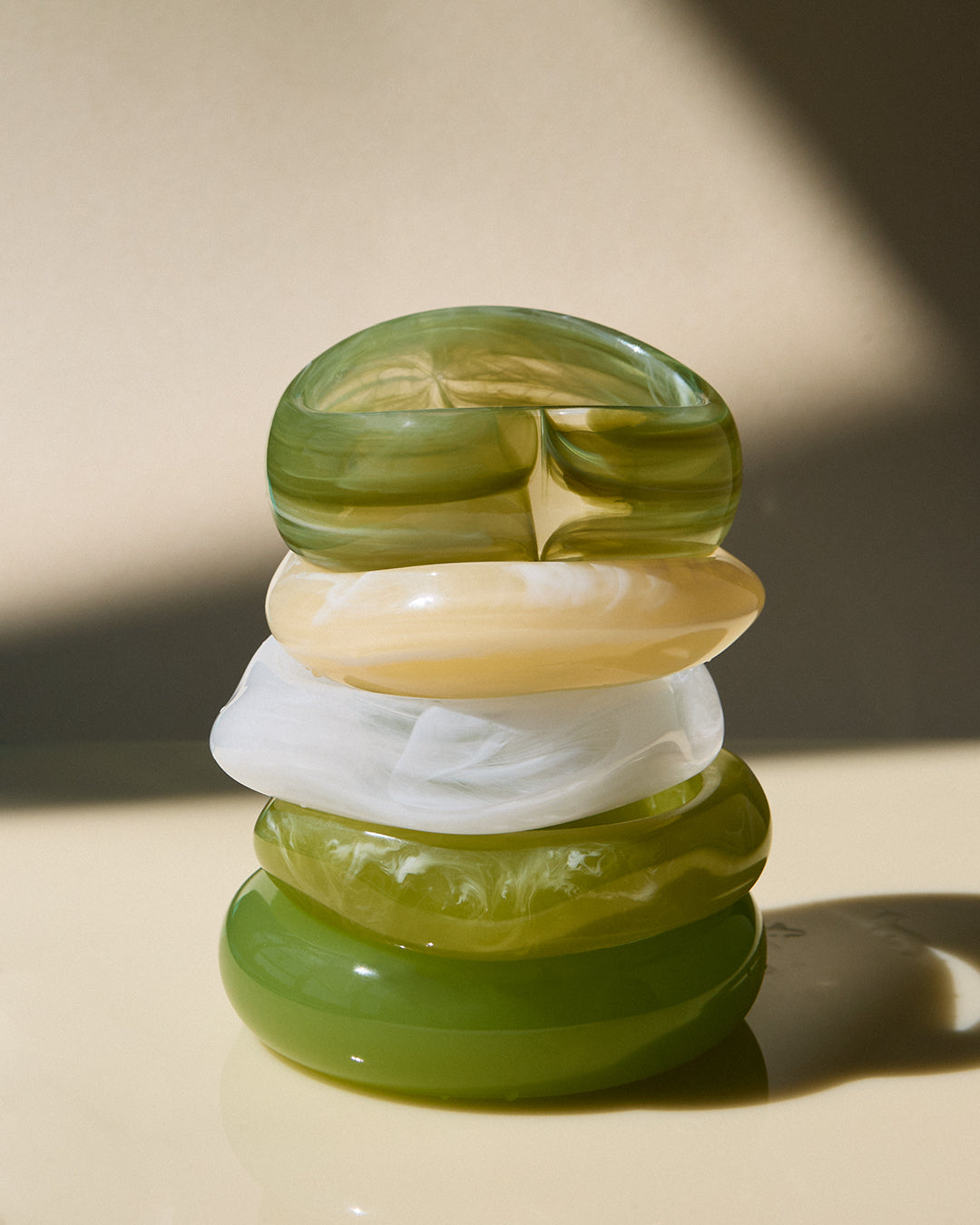 Formentera Bangle Set - Green — detail view