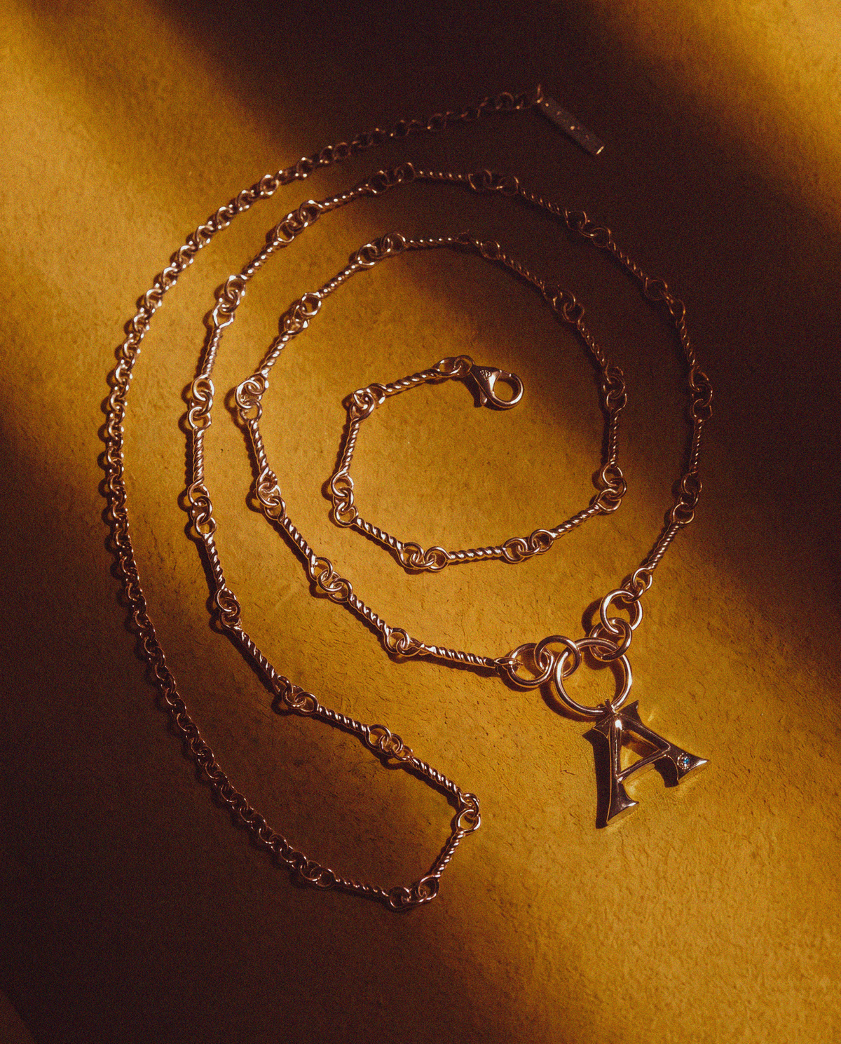 Initial Charm Bellychain — detail view