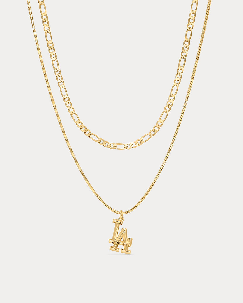 MLB Double Chain Logo Necklace - Gold