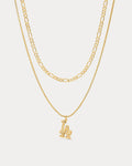 MLB Double Chain Logo Necklace - Gold