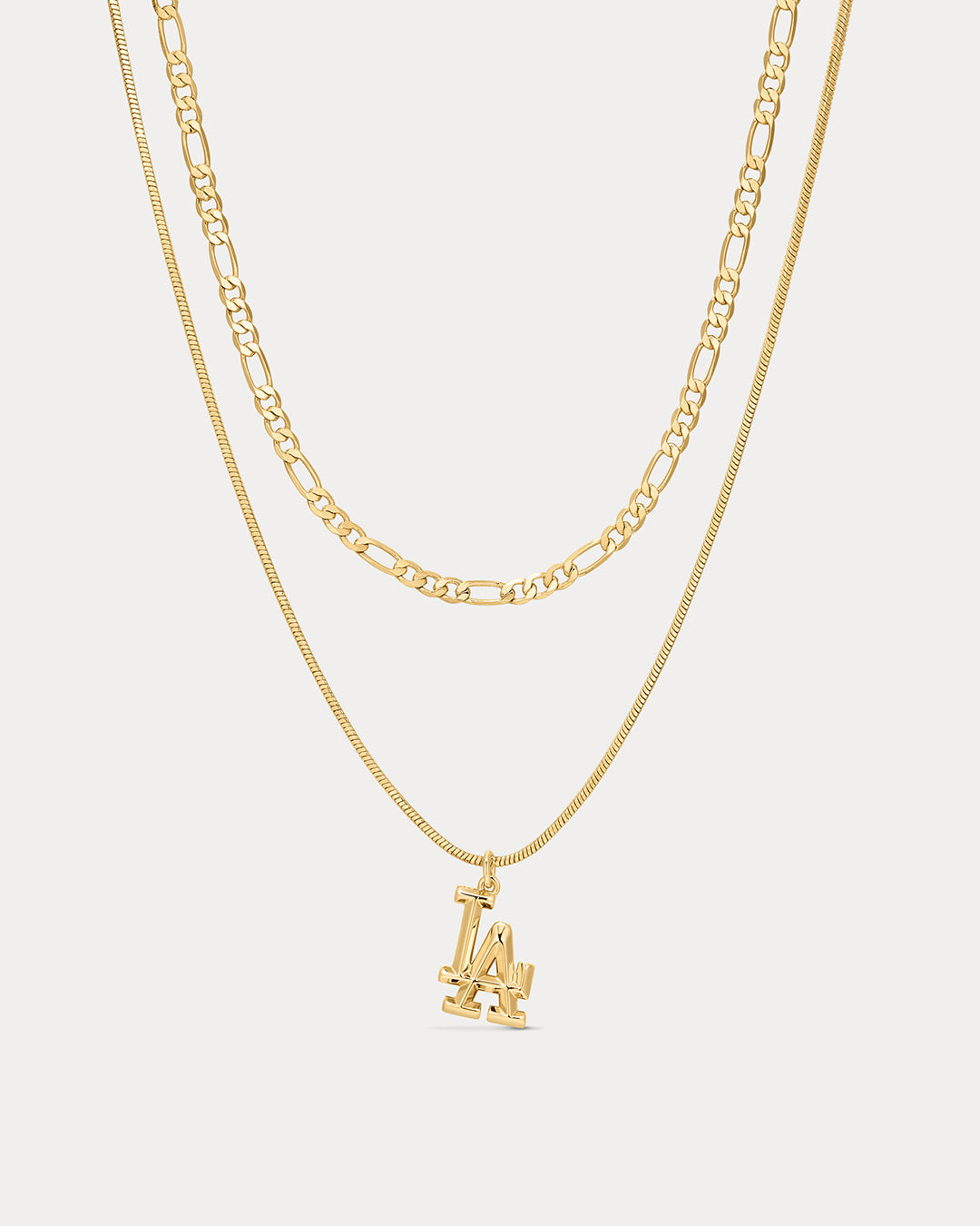 MLB Double Chain Logo Necklace - Gold