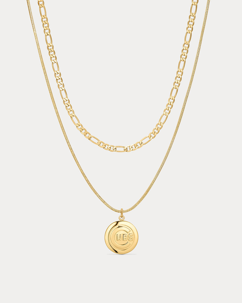 MLB Double Chain Logo Necklace - Gold — another angle 2