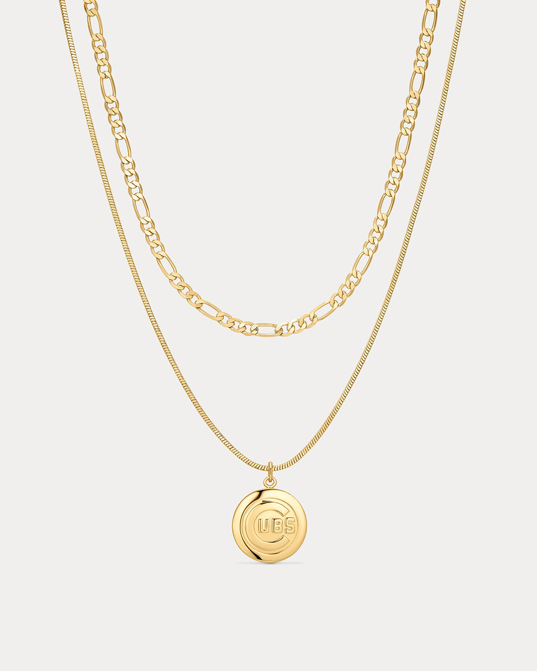 MLB Double Chain Logo Necklace - Gold — another angle 2