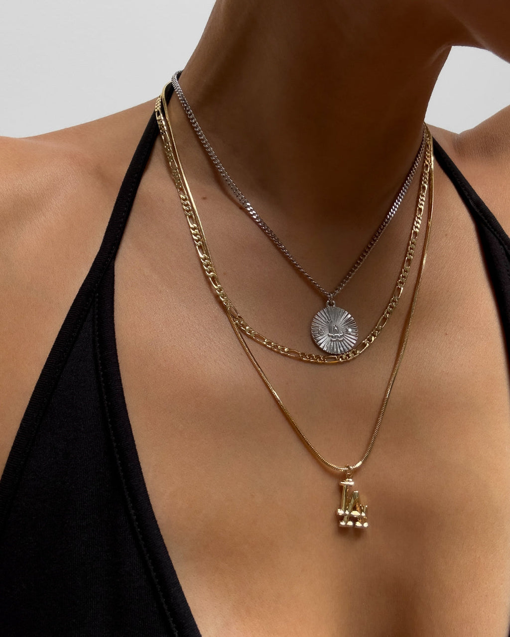 MLB Double Chain Logo Necklace - Gold — alternate view