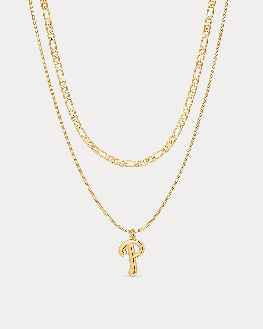 MLB Double Chain Logo Necklace - Gold — alternate view 2