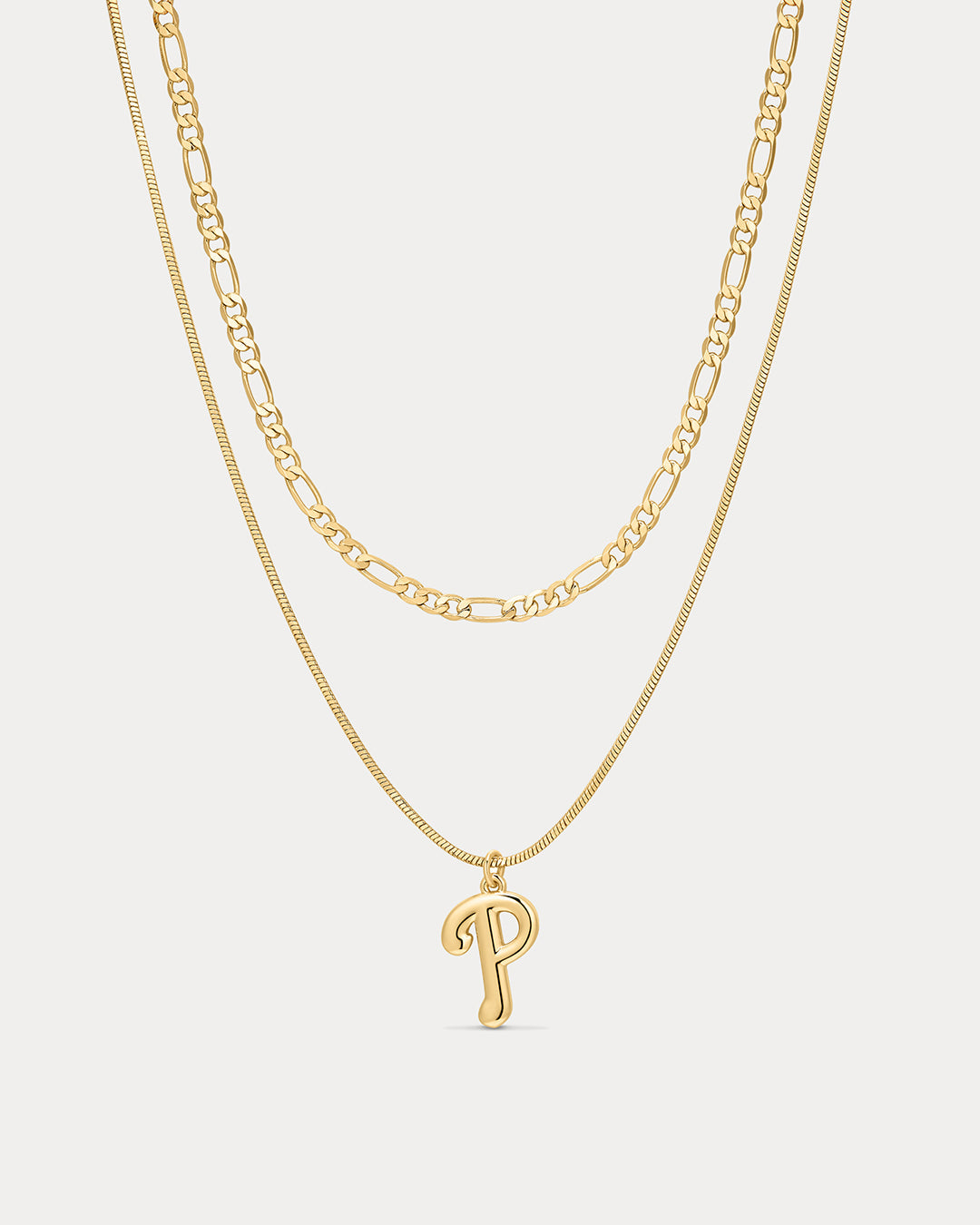 MLB Double Chain Logo Necklace - Gold — alternate view 2
