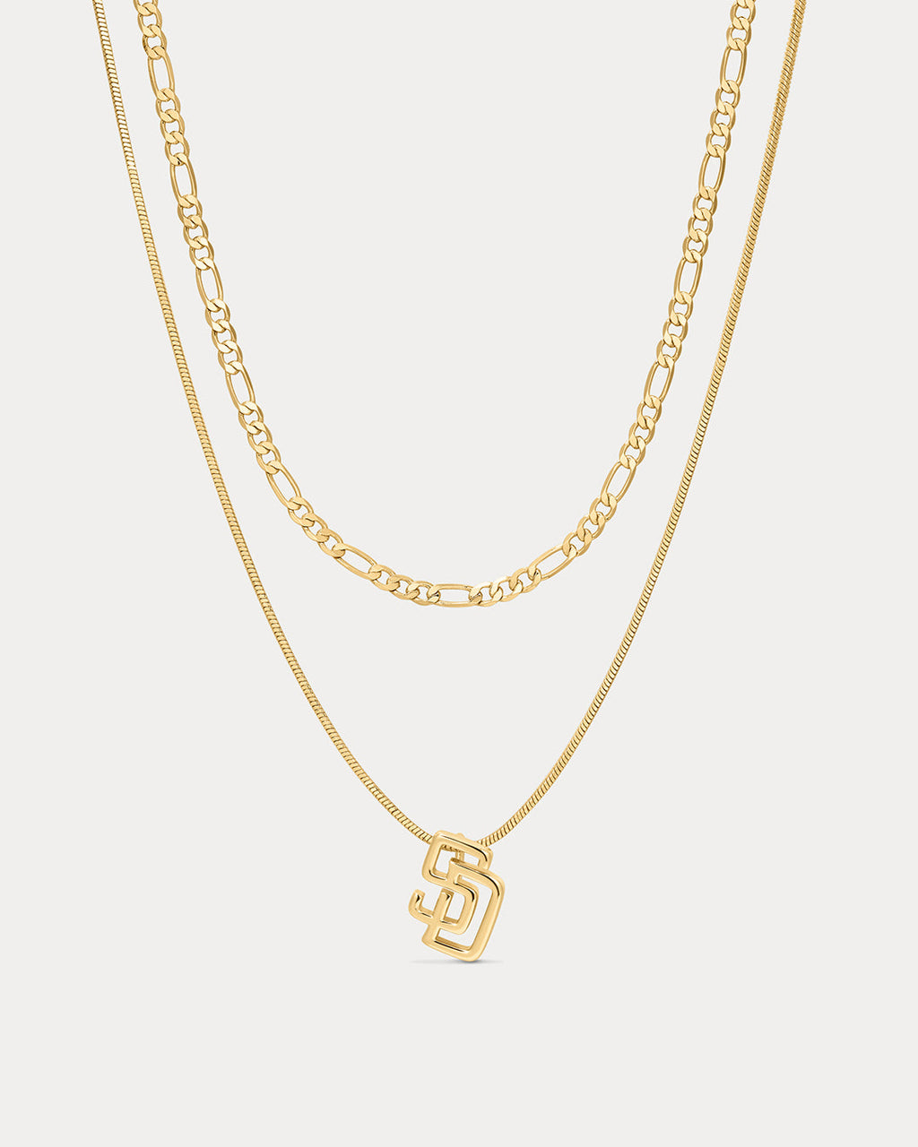 MLB Double Chain Logo Necklace - Gold — alternate view 2