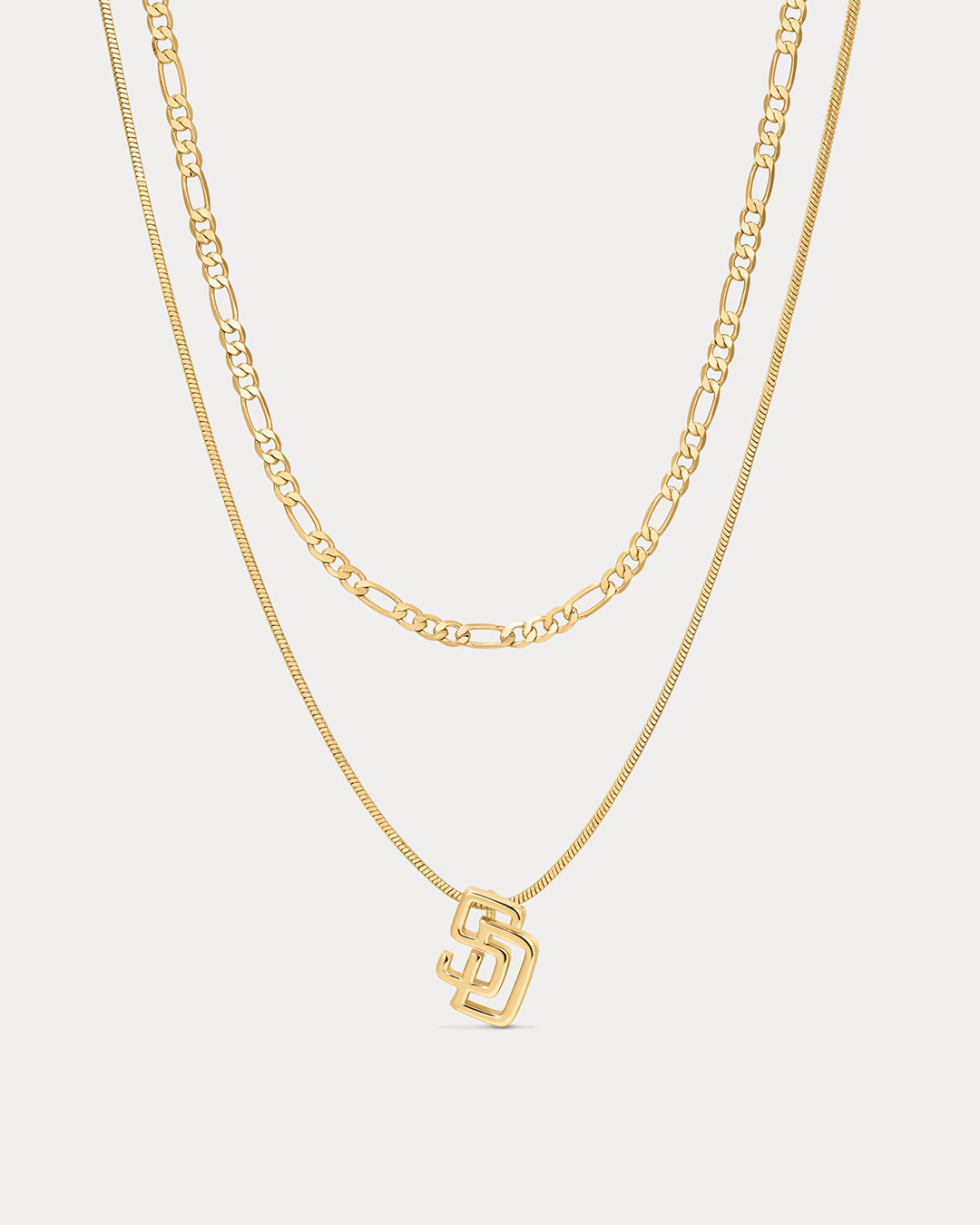 MLB Double Chain Logo Necklace - Gold — alternate view 2