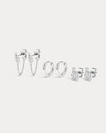 MLB Logo Chain Link Earring Set - Silver