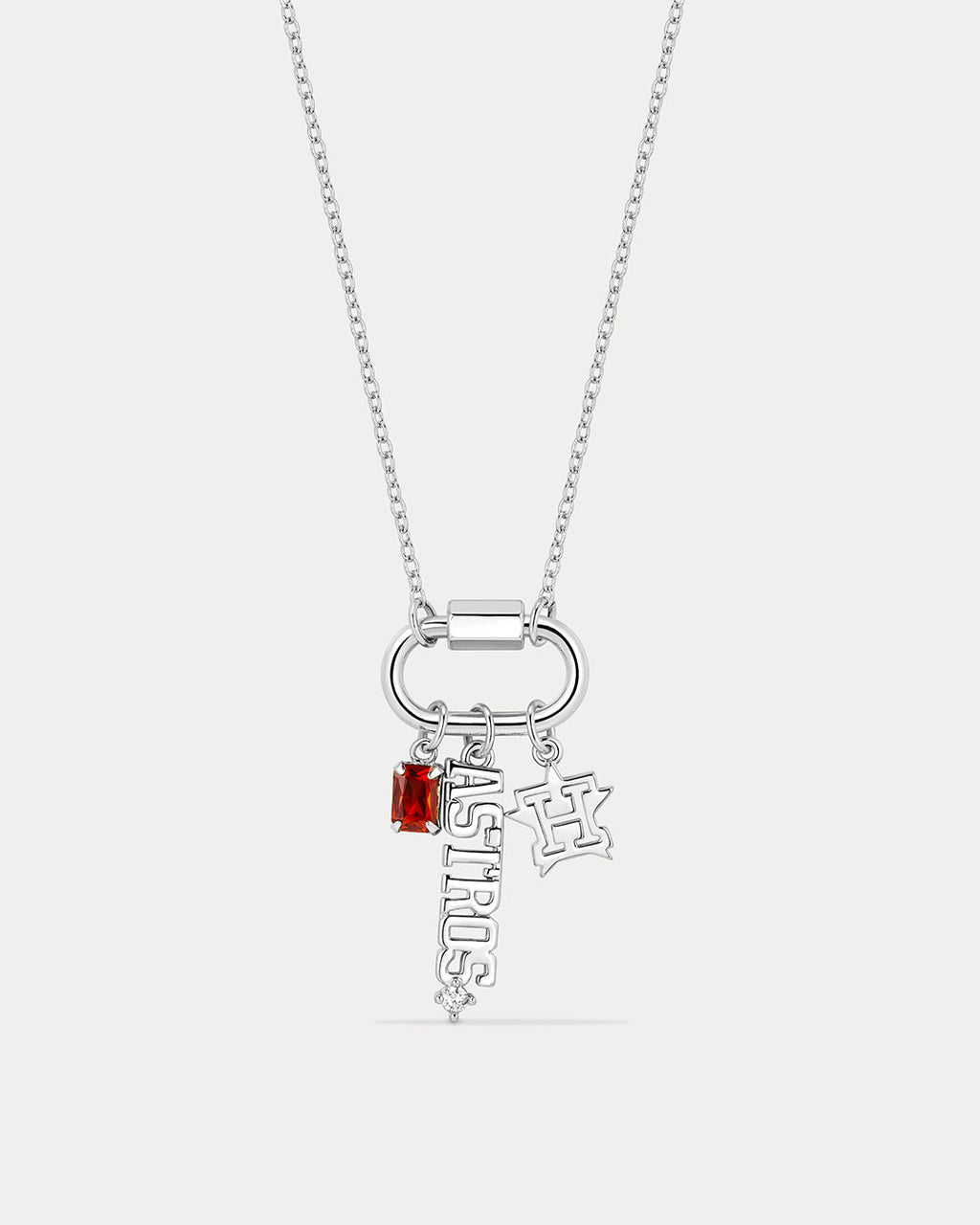 MLB Logo Charm Carabiner Necklace - Silver in Gold — alternate angle 2