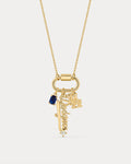 MLB Logo Charm Carabiner Necklace - Gold