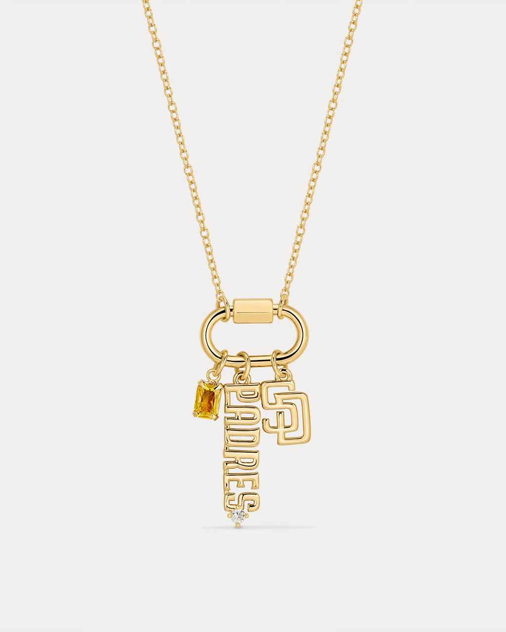 MLB Logo Charm Carabiner Necklace - Gold — another angle 2