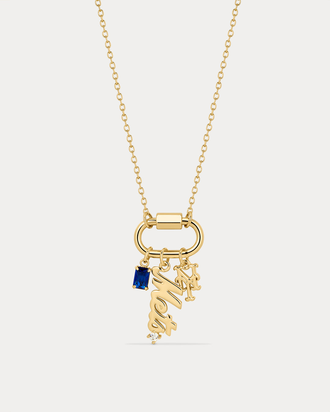MLB Logo Charm Carabiner Necklace - Gold — alternate angle