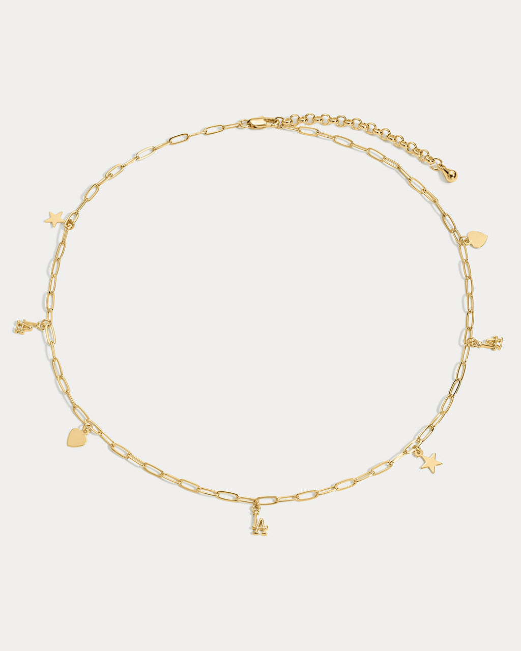 MLB Star + Hearts Logo Charm Necklace - Gold