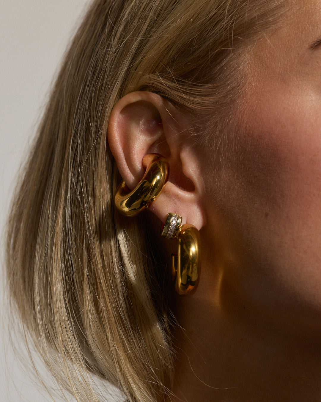 Noemi Ear Cuff Set - Silver in Gold - Earrings — alternate view