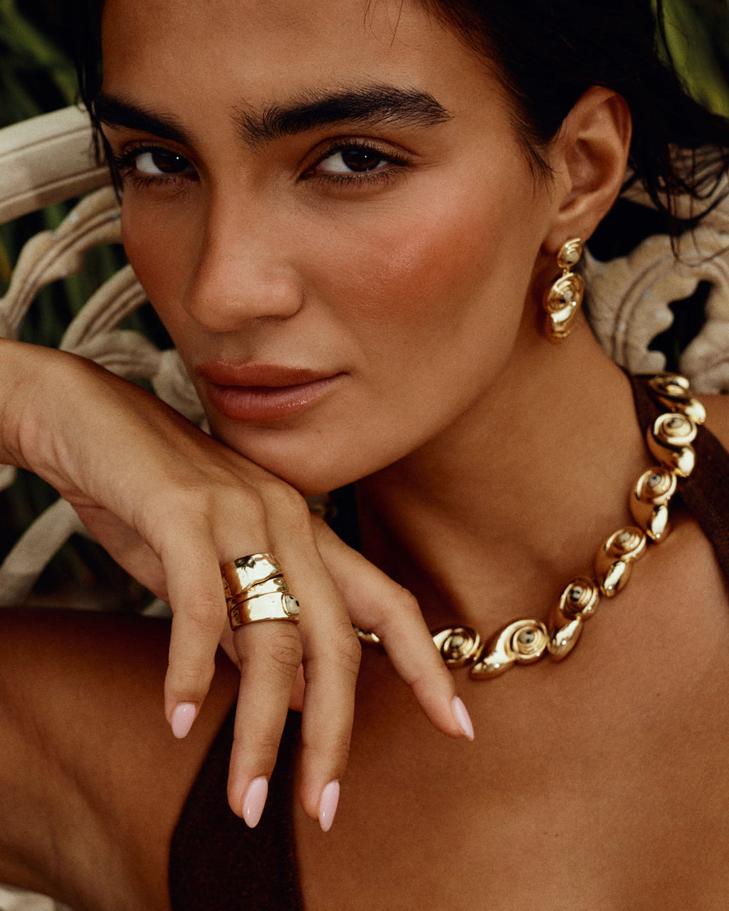 Palma Ring Set - Gold in Silver — alternate view