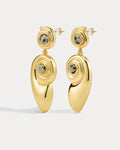 Palma Shell Statement Earrings - Gold
