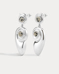 Palma Shell Statement Earrings - Silver