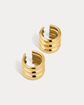 Ridged Positano Ear Cuff Set - Gold - Earrings