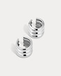 Ridged Positano Ear Cuff Set - Silver - Earrings