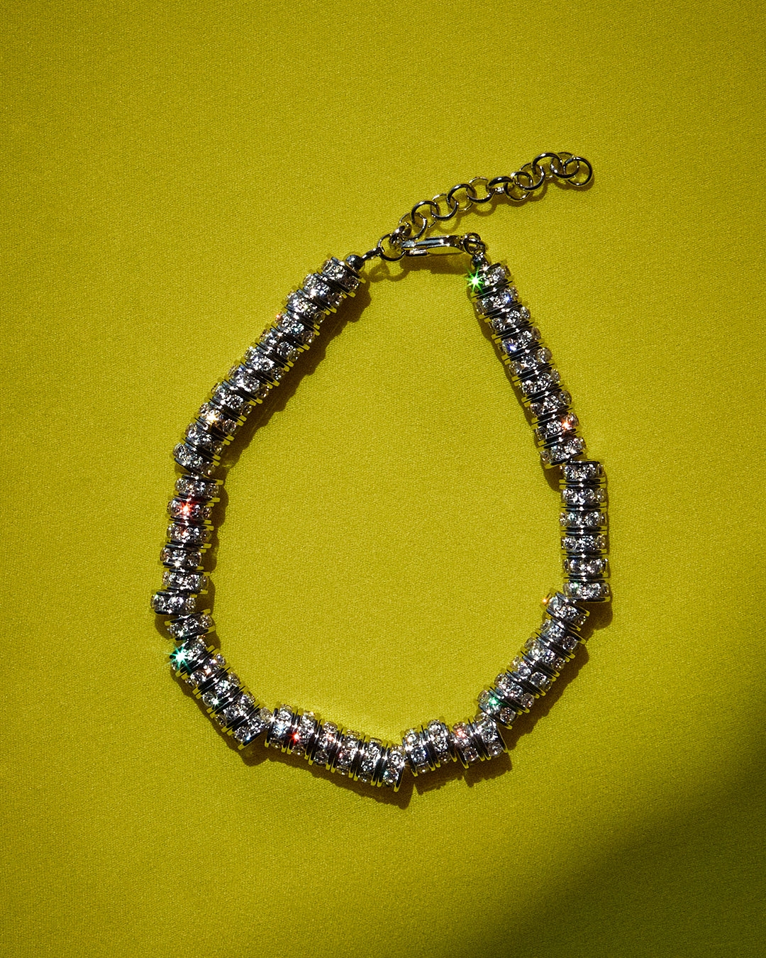 Rio Rhinestone Anklet - Silver in Gold — detail view